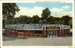 Municipal Swimming Pool Rutland, VT Postcard Postcard