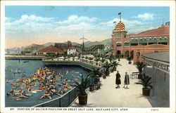 Portion of Saltair Pavilion on Great Salt Lake Postcard