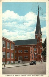 Cathedral of Immaculate Conception Portland, ME Postcard Postcard