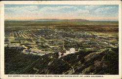 San Gabriel Valley and Catalina Island from Inspiration Point Postcard