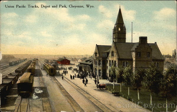 Union Pacific Tracks, Depot and Park Cheyenne Wyoming