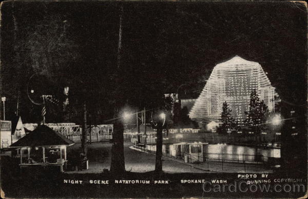 Night Scene Natatorium Park Spokane Washington