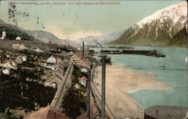 Douglas City and Juneau in the Distance Treadwell Alaska