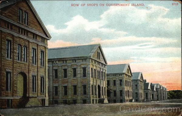 Row of Shops on Government Island New York