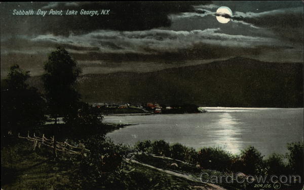 Sabbath Day Point at Night Lake George New York