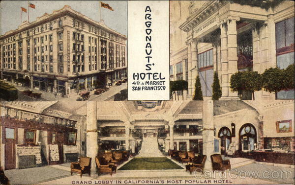 Grand Lobby in California's Most Popular Hotel, Argonauts' Hotel San Francisco