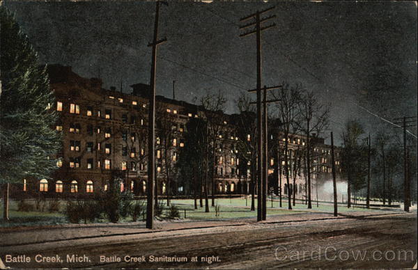 Battle Creek Sanitarium at Night Michigan