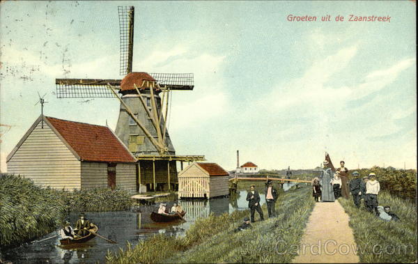 Windmill and Canal Zaanstreek Netherlands