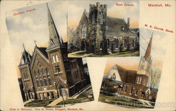 Christiian, Rock, and M. E. Churches Marshall Missouri