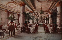 Dining Room - Hotel Raleigh Postcard