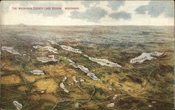 Aerial View of the Waukesha County Lake Region Postcard