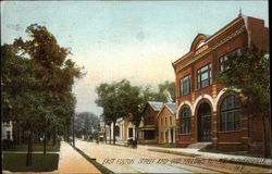 East Fulton Street and Odd Fellows Temple Gloversville, NY Postcard Postcard