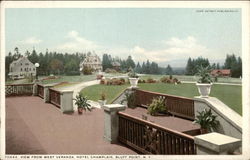 View from West Veranda, Hotel Champlain Plattsburgh, NY Postcard Postcard