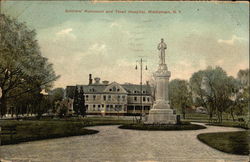 Soldiers' Monument and Thrall Hospital Middletown, NY Postcard Postcard