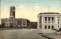 New Post Office and Central Fire Station Postcard