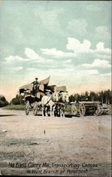 Transporting Canoes to West Branch of Penobscot Postcard