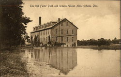 The Old Factor Pond and Urbana Wool Mills Ohio Postcard Postcard