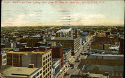 Bird's-eye View looking East from St. Paul & Main St Postcard