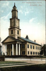 First Congregational Church Springfield, MA Postcard Postcard