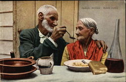 Costumi Sicilliani - Buona zuppa Postcard