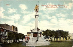 Statue of Christopher Columbus, Plaza Clon Postcard