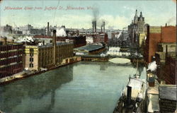 Milwaukee River from Buffalo Street Postcard
