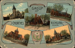 Group of Churches Postcard