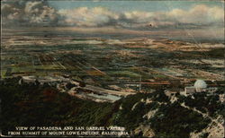 Aerial View from Summit of Mount Lowe Incline Postcard