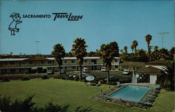 View of TraveLodge & Pool Sacramento California