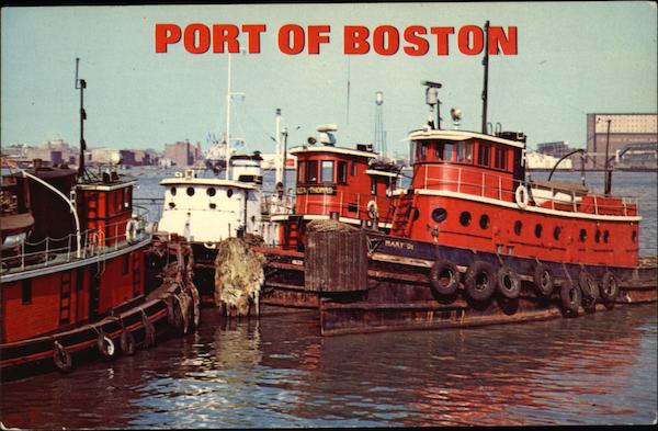 View of Boats in Port Boston Massachusetts