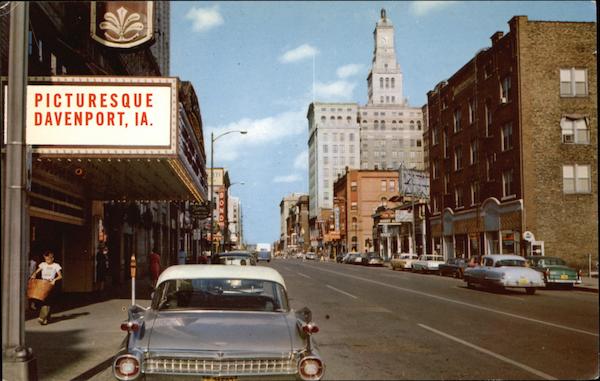 Third Street Looking East Davenport Iowa