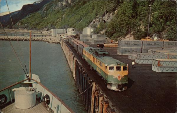 White Pass & Yukon Passenger Train on Skagway Dock