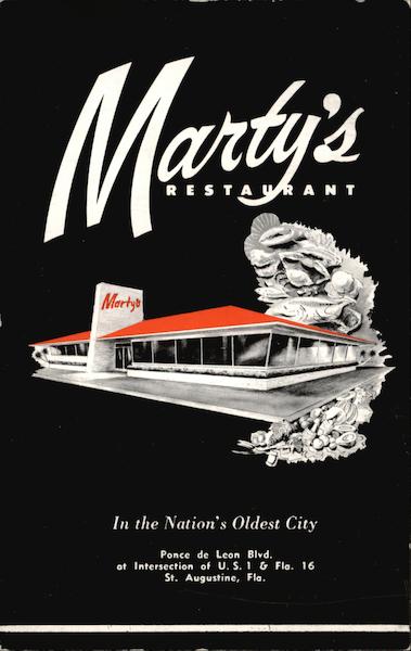 Marty's Restaurant in the Nationa's Oldest City St. Augustine Florida