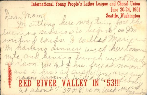 International Young People's Luther League and Choral Union, June 20-24, 1951 Seattle Washington