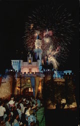 "Fantasy in the Sky" - Fireworks at Disneyland Postcard