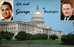 Let's send George to Washington Postcard