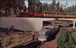 Trains at the Portland Zoo in Oregon Postcard Postcard