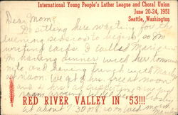International Young People's Luther League and Choral Union, June 20-24, 1951 Postcard