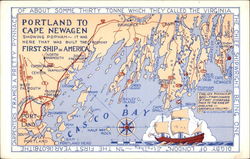 The Maine Coast Portland to Cape Newagen Postcard