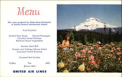 United Airlines Menu Mount Hoodn in Summer Postcard