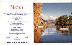United Airlines Menu Quiet River in Northern Idaho Postcard