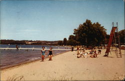 Supervised Municipal Beach on Crystal Lake Postcard