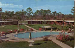 Gulf Palms Motor Hotel Court Restaurant Postcard