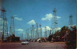 Oil Well Derricks Postcard