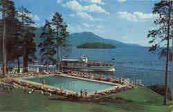 Looking south on Lake George Postcard