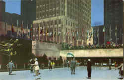 Skating Rink, Rockfeller Center Postcard