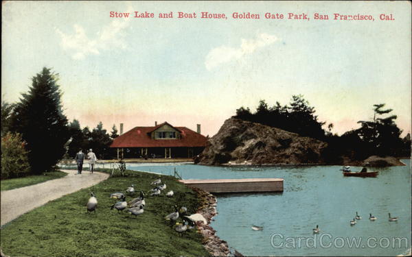 Stow Lake and Boat House, Golden Gate Park San Francisco California