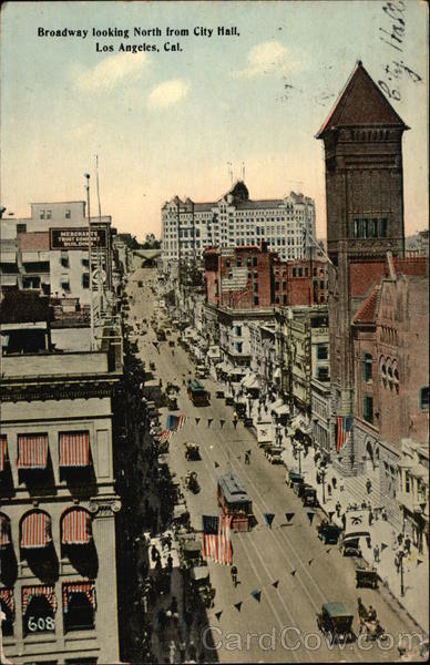 Broadway looking North from City Hall Los Angeles California