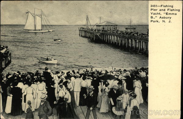 Fishing Pier and Fishing Yacht, Emma B Asbury Park New Jersey