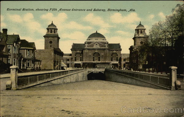 Terminal Station, showing Fifth Avenue Entrance & Subway Birmingham Alabama